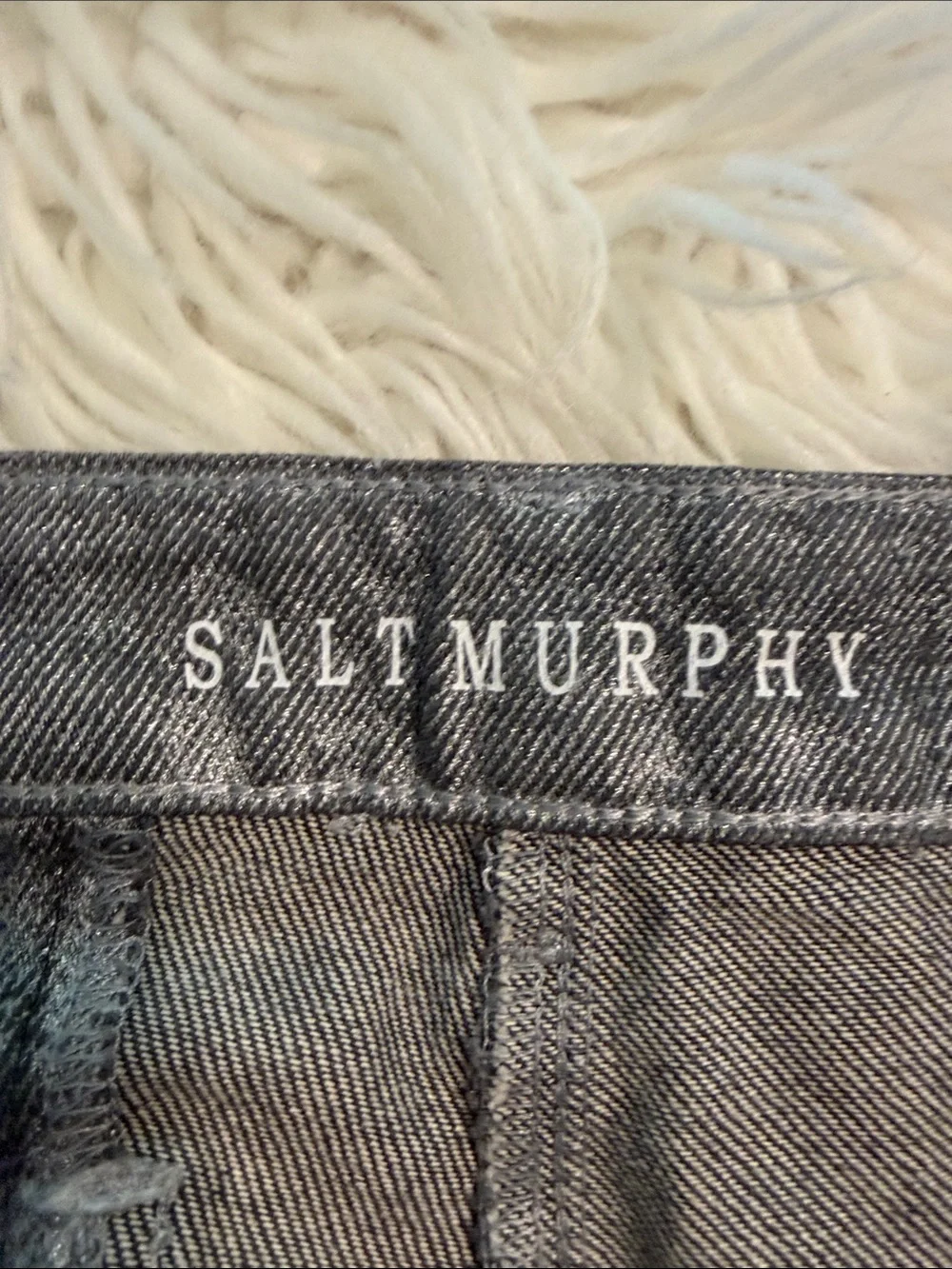 SALT MURPHY  Gray Flared Pleat-Front Jeans size 32 100% cotton inseam 34”